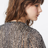 Top manches courtes en voile - imprimé zèbre métallisé - ikks women