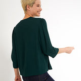 Top encolure V en broderie anglaise - Vert Pinegreen - I.Code