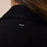 Veste esprit motard - Noire cuir velours - I.Code
