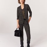 Veste tailleur en polycrêpe imprimé - Kaki - IKKS