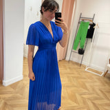 Robe plissée manche courte évasée - LORA
