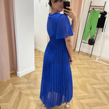 Robe plissée manche courte évasée - LORA
