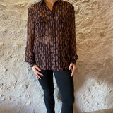 Chemise imprimée prune
