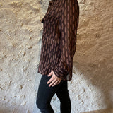 Chemise imprimée prune