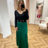 Jupe midi JOELYNE - vert - AN'GE