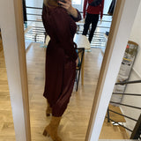 Robe courte portefeuille satinée Cipri - Prune - SUNCOO