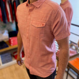Chemise manches courtes Selkir - Framboise - SUN VALLEY HOMME