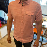 Chemise manches courtes Selkir - Framboise - SUN VALLEY HOMME
