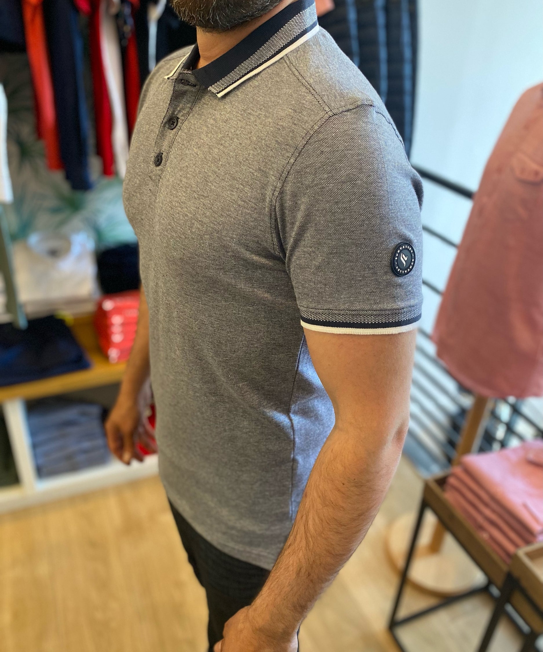 Polo manches courtes Bohm - Indigo sombre - SUN VALLEY