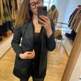 Fitted hooded blazer - Anthracite grey - IKKS WOMEN