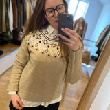 Pull en maille jacquard décoratif - Beige - IKKS WOMEN