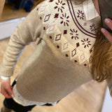 Pull en maille jacquard décoratif - Beige - IKKS WOMEN