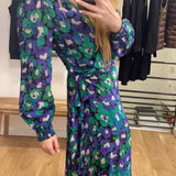 Robe portefeuille longue imprimée Natalia - Green Cat Deluxe - FABIENNE CHAPOT