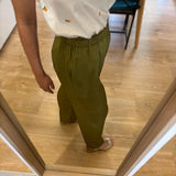 Pantalon fluide satiné Jay - Kaki - Suncoo