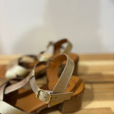 Talon carré en cuir 3436 - Doré - EVA FRUTOS