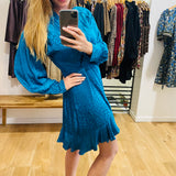 Robe courte asymétrique Carrie - Bleu - SUNCOO