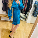 Robe courte asymétrique Carrie - Bleu - SUNCOO