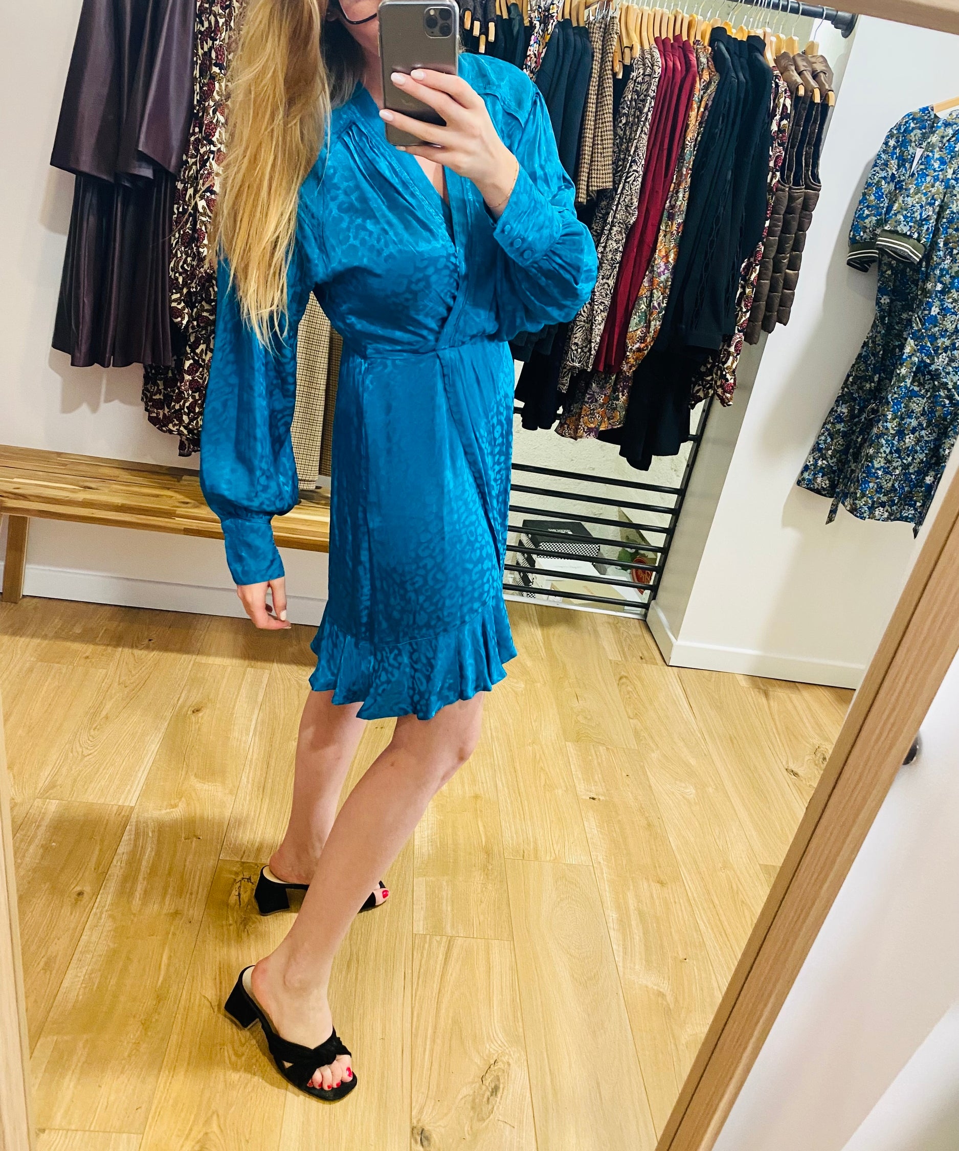 Robe courte asymétrique Carrie - Bleu - SUNCOO