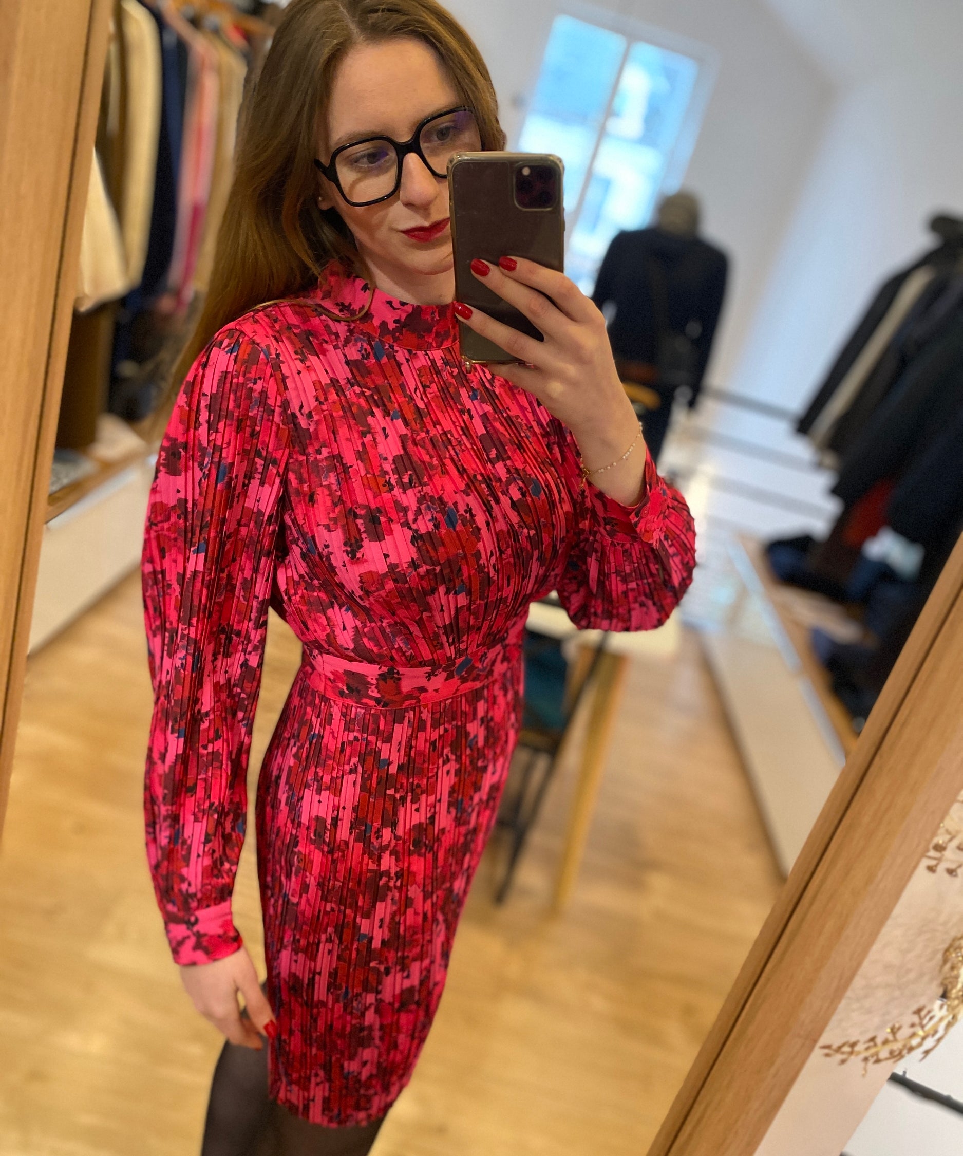 Robe plissée imprimée fleurs - Rose bubble - IKKS WOMEN