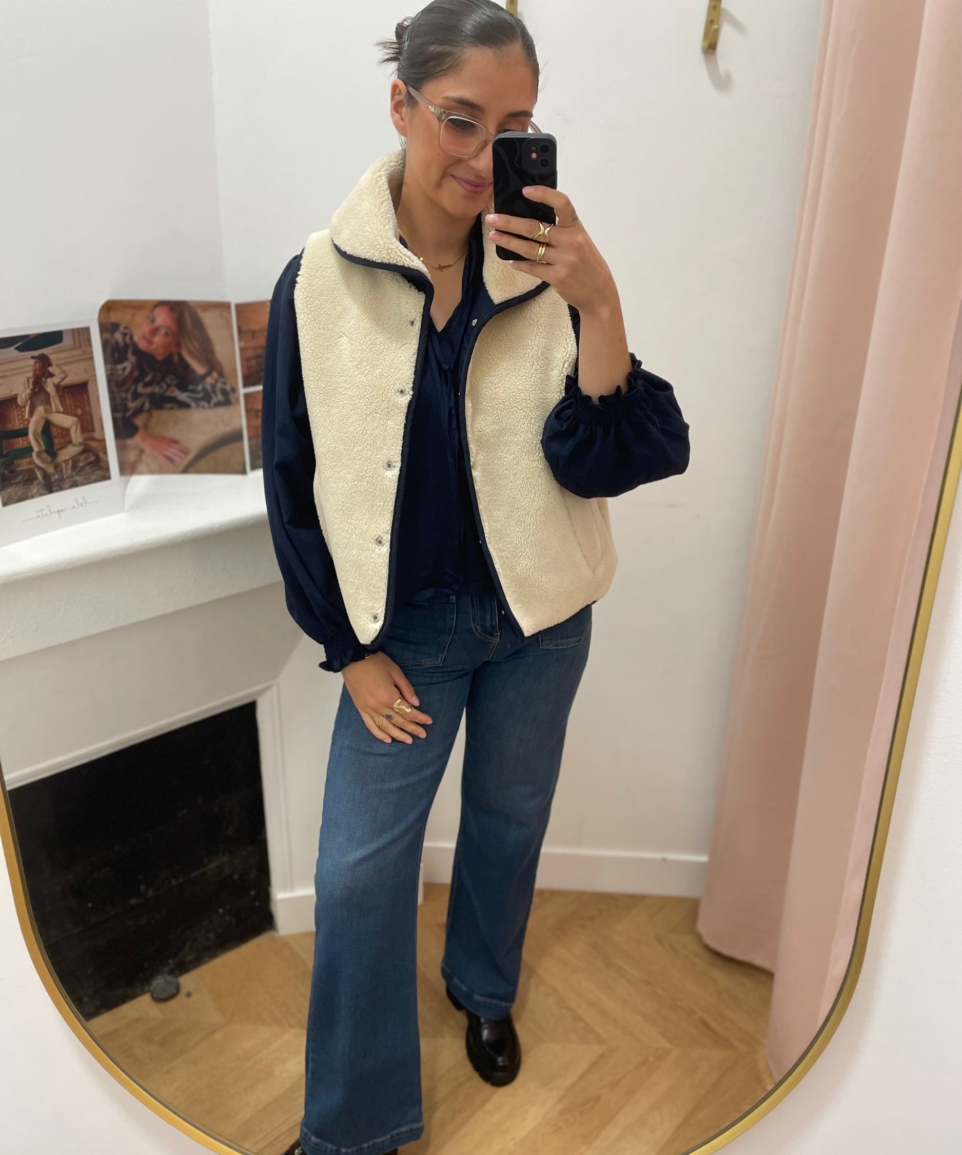 Tammysan Reversible Sleeveless Puffer Jacket - Navy - TBS WOMEN