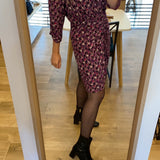 Robe courte imprimé abstrait Churry - Fuchsia - SUNCOO