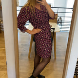 Robe courte imprimé abstrait Churry - Fuchsia - SUNCOO