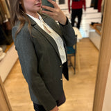 Veste tailleur chevron femme - Gris chiné anthracite - I.CODE