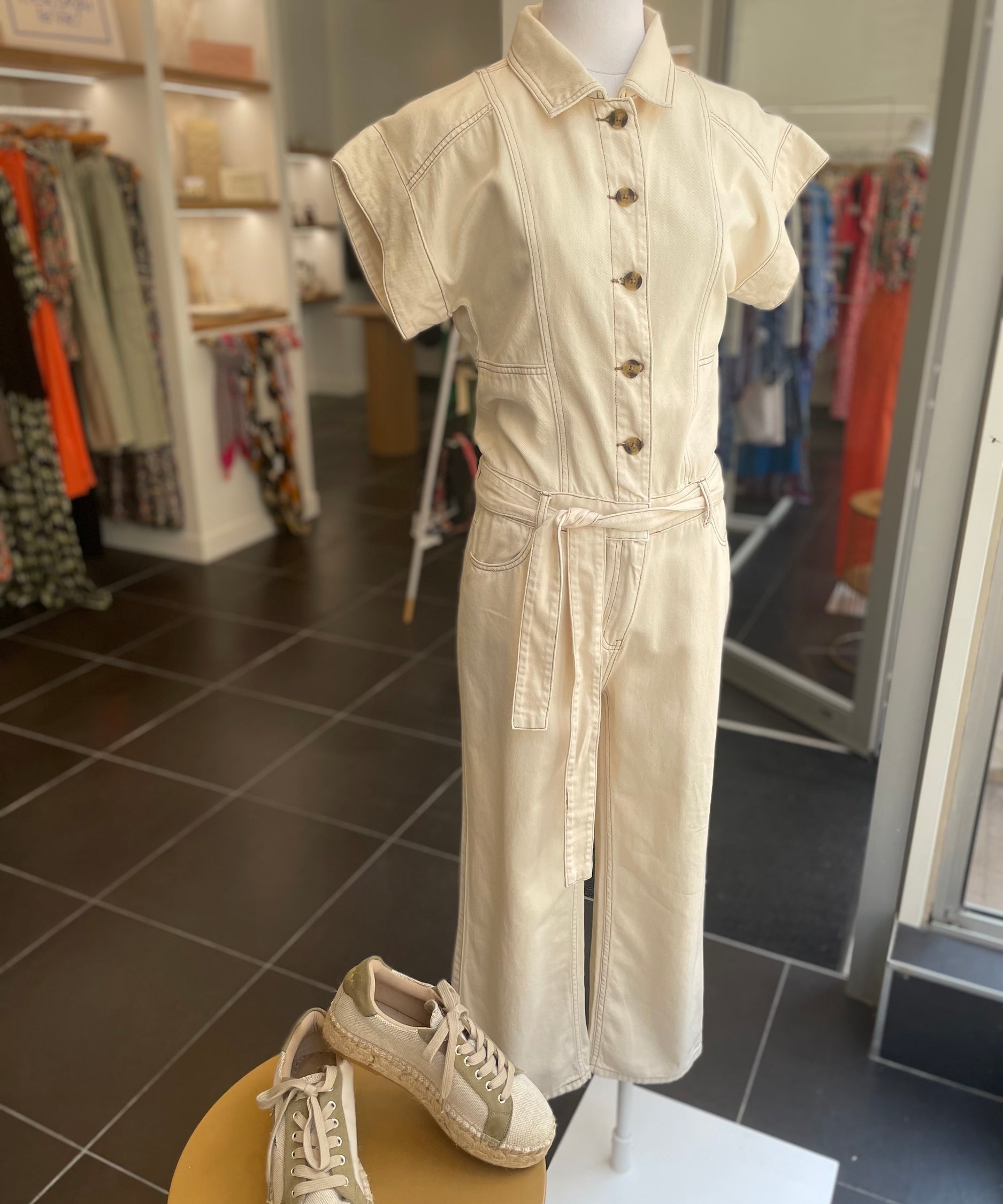 Combinaison jambes larges Danube - Beige - C'EST BEAU LA VIE