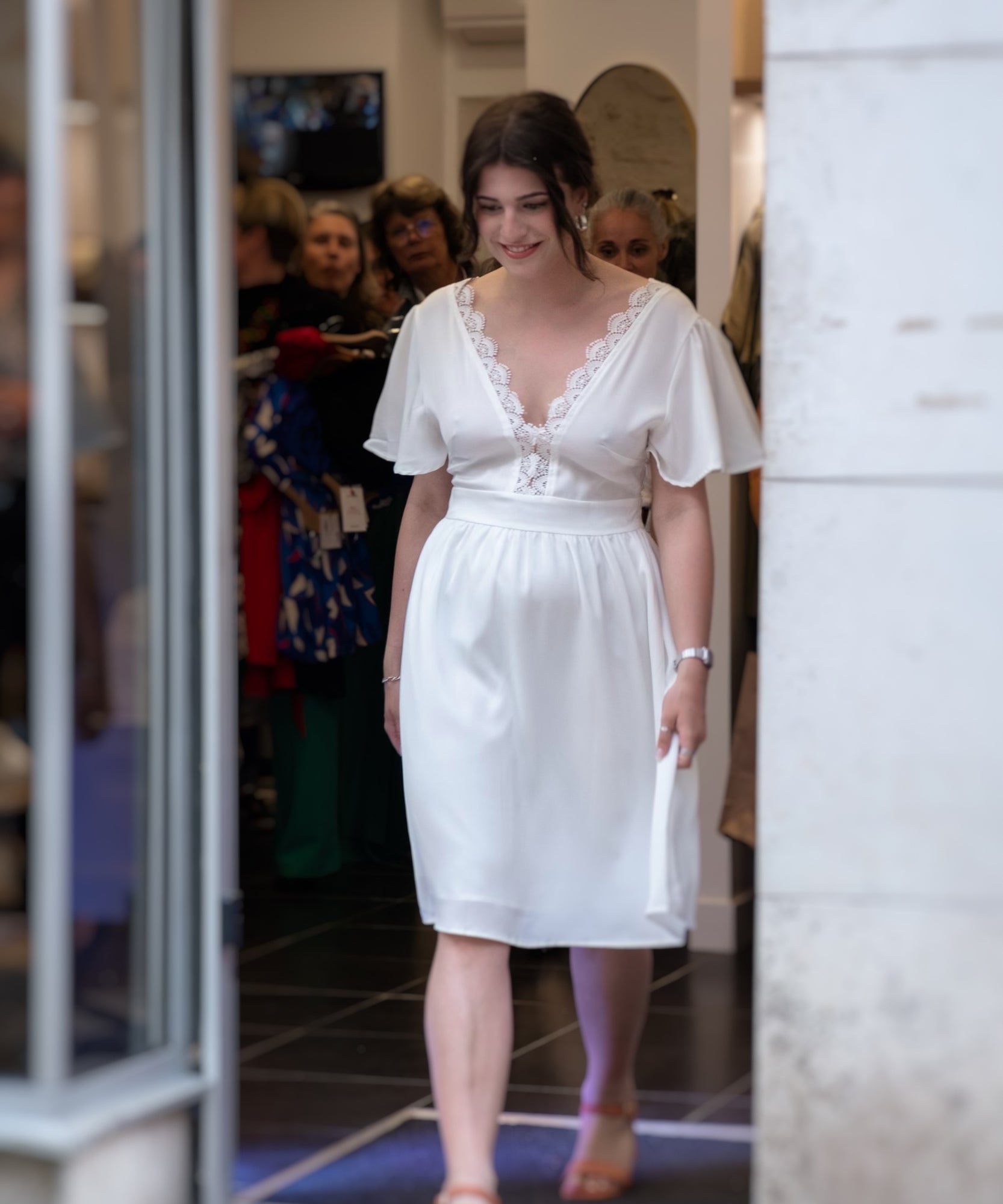 Robe dentelle Angelonia - Blanc - LOVIE & CO