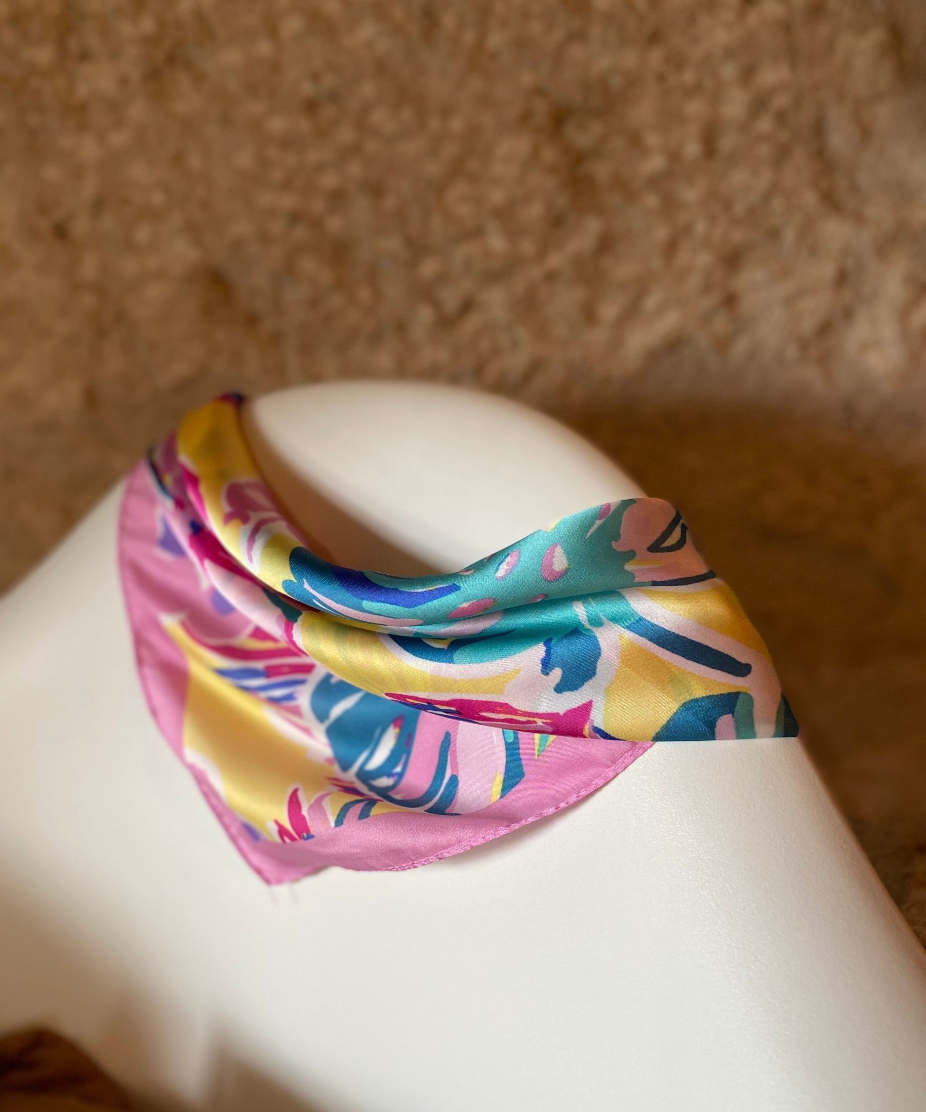 Foulard carré imprimé fleurs - LORA