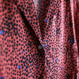 Chemisier - Rouge motifs coeurs bleus - I.Code