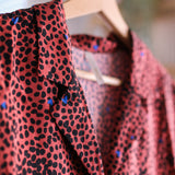 Chemisier - Rouge motifs coeurs bleus - I.Code
