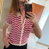Cardigan en crochet Caro - Rose - FABIENNE CHAPOT