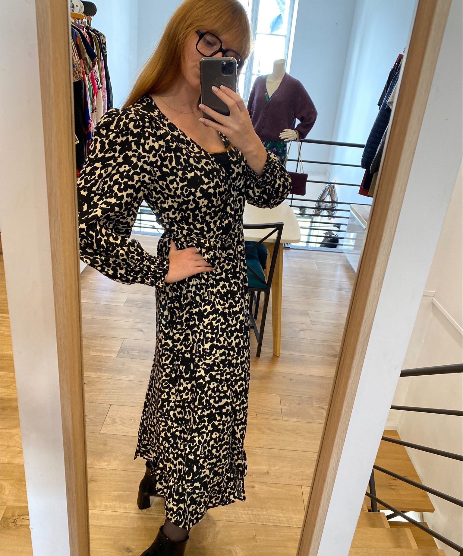 Robe midi Natalia - Noir - FABIENNE CHAPOT