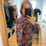 Blouse imprimé cachemire Laura - Rouge - SUNCOO