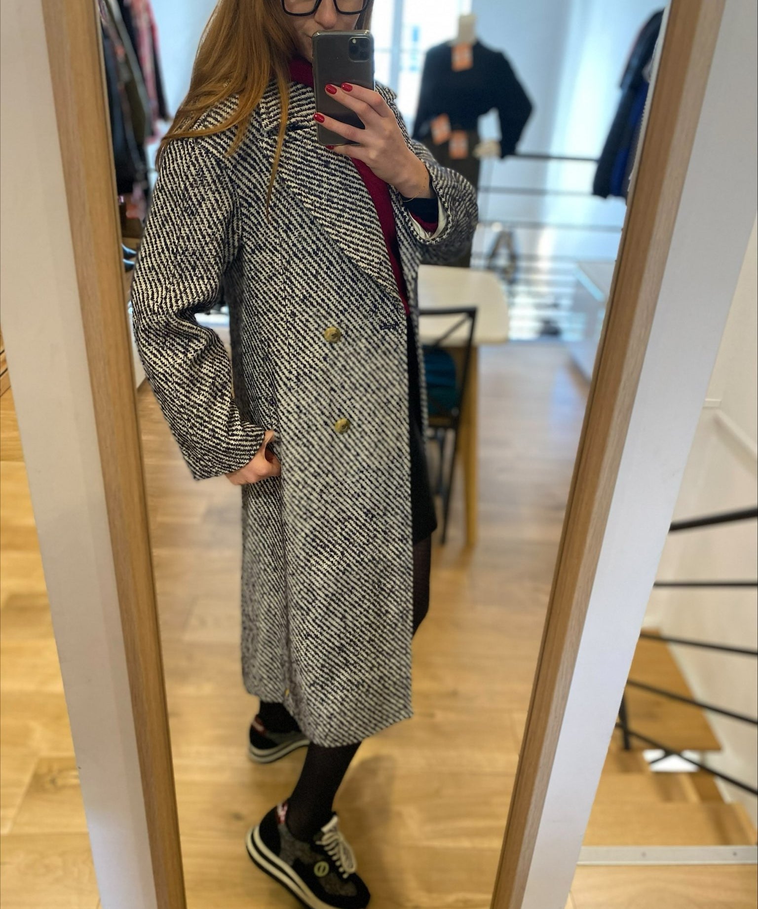 Manteau Gwen - Marine/blanc crème - FABIENNE CHAPOT