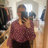 Blouse fluide imprimé abstrait Lachlan - Fuchsia - SUNCOO