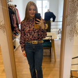 Blouse imprimé cachemire Laura - Rouge - SUNCOO