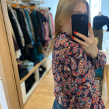 Blouse imprimé cachemire Laura - Rouge - SUNCOO
