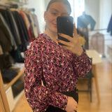 Blouse fluide imprimé abstrait Lachlan - Fuchsia - SUNCOO