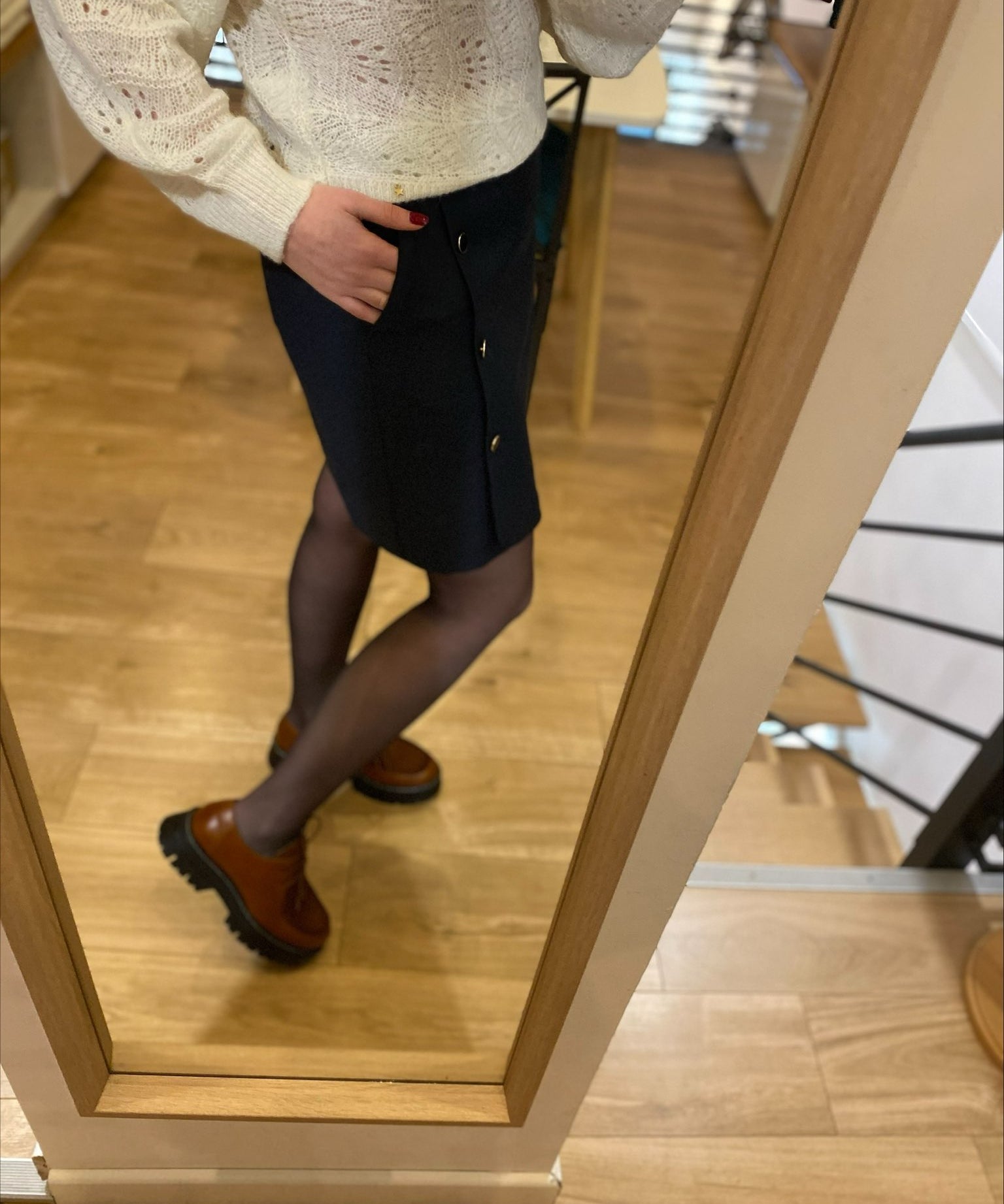 Jupe - Marine jacquard - I.Code