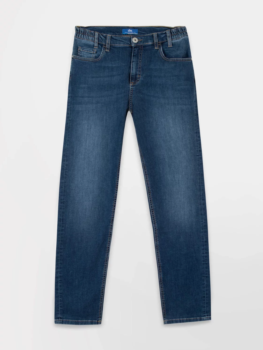 Jean femme Naomipoc TBS bleu en denim stretch vue de face