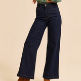 Alicia Stylish Wide-Leg Jeans - Authentic Dark - I.CODE