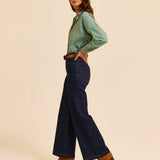 Alicia Stylish Wide-Leg Jeans - Authentic Dark - I.CODE