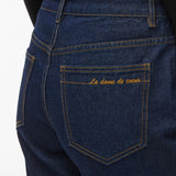 Vikelly High-Waisted Straight Jeans - Dark Blue Denim - VILA