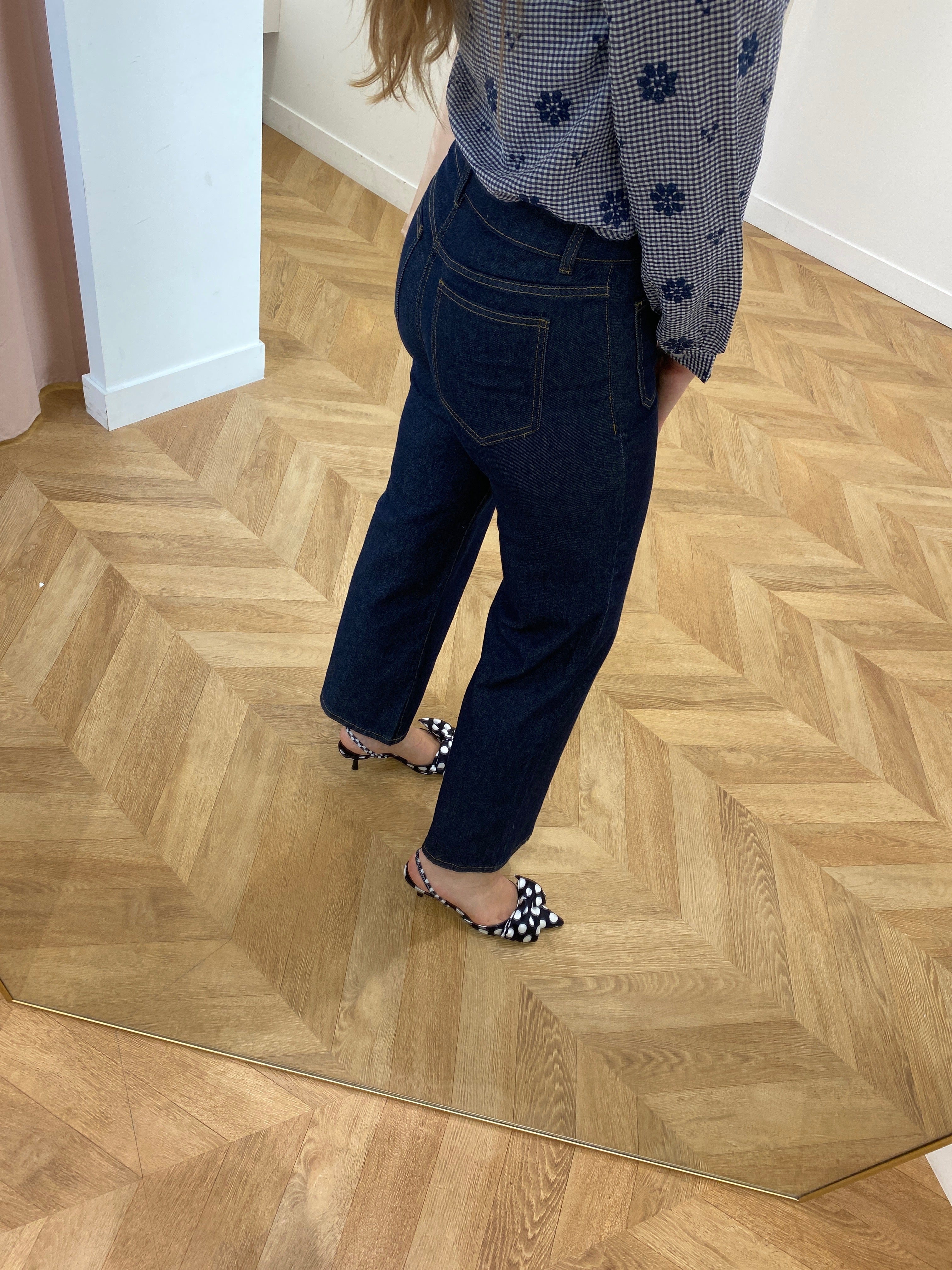 Jean large Viflorie VILA Dark Blue Denim vu de dos