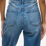 Jean droit taille haute Vikelly - Medium Blue Denim - VILA