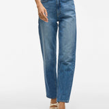 Jean droit taille haute Vikelly - Medium Blue Denim - VILA