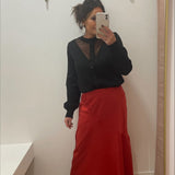 Jupe midi Joelyne - Rouge - AN'GE