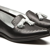 MOCASSINS JULIETTE - NOIR et ARGENT - KOST